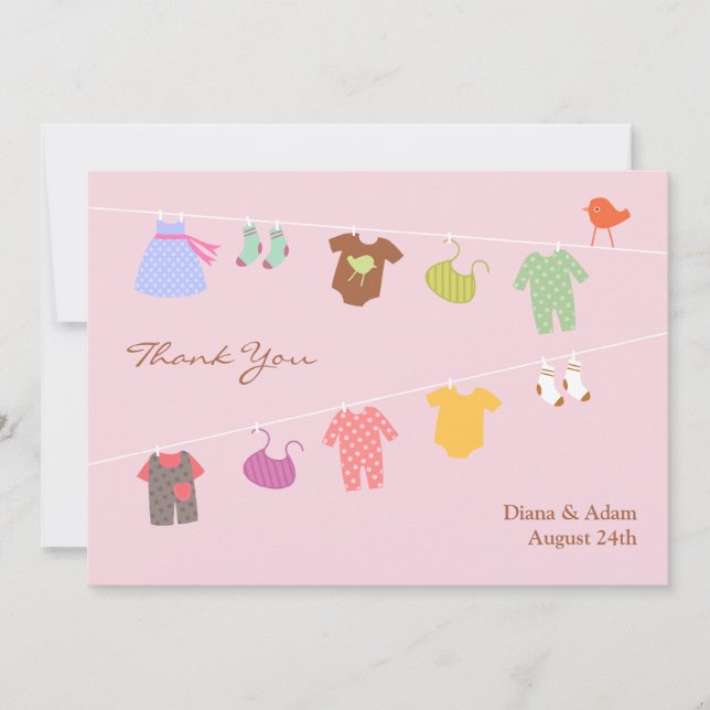 Vielen Dank für Ihre Babydusche Flat Card Dankeskarte (Vorderseite)