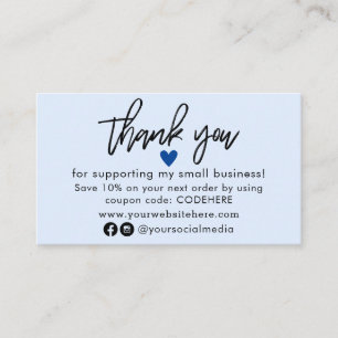 Vielen Dank für Ihre Bestellcoupon Code Business C Visitenkarte