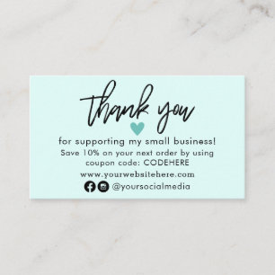 Vielen Dank für Ihre Bestellcoupon Code Business C Visitenkarte