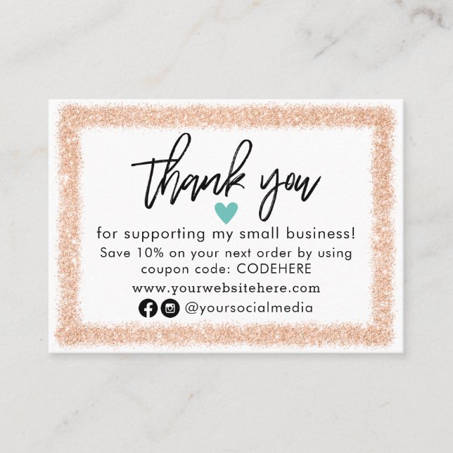 Vielen Dank für Ihre Bestellcoupon Code Business C Visitenkarte (Vorderseite)