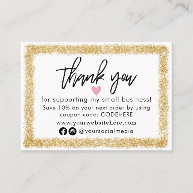 Vielen Dank für Ihre Bestellcoupon Code Business C Visitenkarte (Vorderseite)