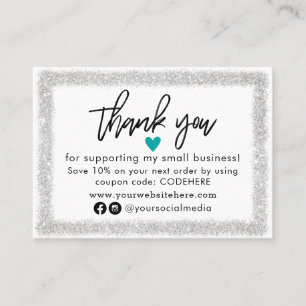 Vielen Dank für Ihre Bestellcoupon Code Business C Visitenkarte