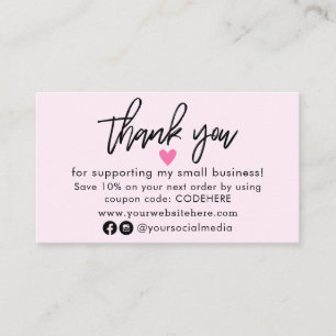 Vielen Dank für Ihre Bestellcoupon Code Business C Visitenkarte