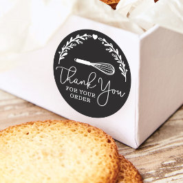 Vielen Dank für Ihre Bestellung Bäckerei Whisk & W Runder Aufkleber