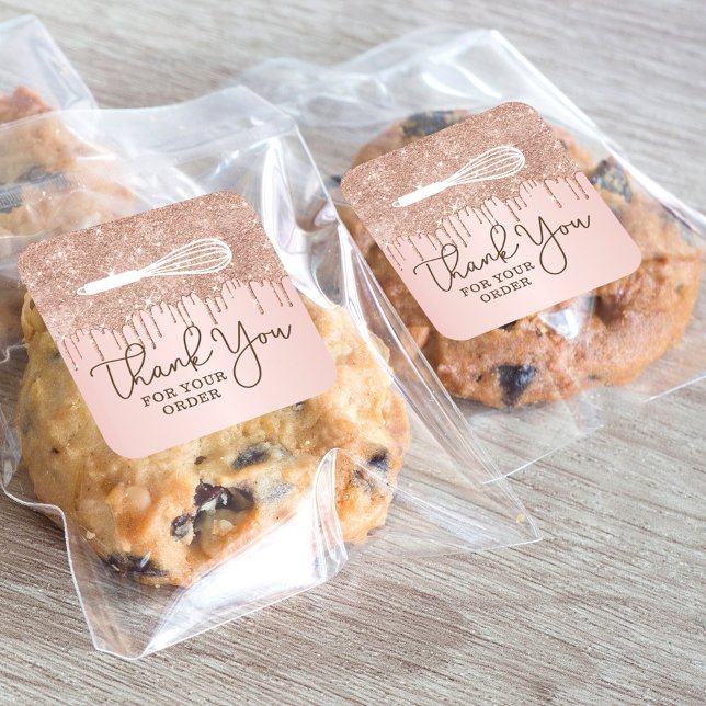 Vielen Dank für Ihre Bestellung Bake Whisk Glitzer Runder Aufkleber (Von Creator hochgeladen)
