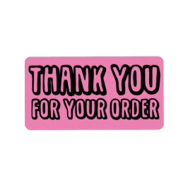 Vielen Dank für Ihre Bestellung Black Pink Small B Adressaufkleber