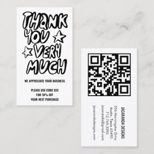 Vielen Dank für Ihre Bestellung DISCOUNT CODE QR C Visitenkarte