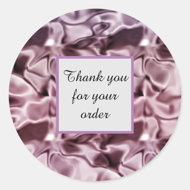 Vielen Dank für Ihre Bestellung Feminine Pink Sati Runder Aufkleber (Vorderseite)