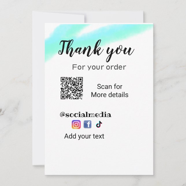 Vielen Dank für Ihre Bestellung fügen q oder Konta Einladung (Vorderseite)