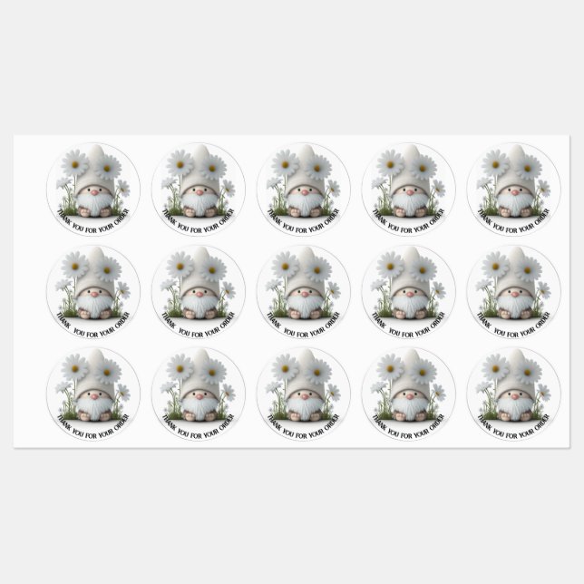 Vielen Dank für Ihre Bestellung Gnome Stickers Etiketten (Blatt)