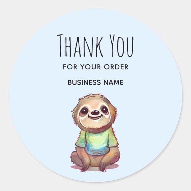 Vielen Dank für Ihre Bestellung Sloth Wear ein Shi Runder Aufkleber (Vorderseite)