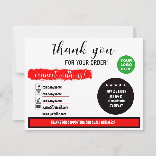 Vielen Dank für Ihre Bestellung Social Media Card Dankeskarte (Vorderseite)