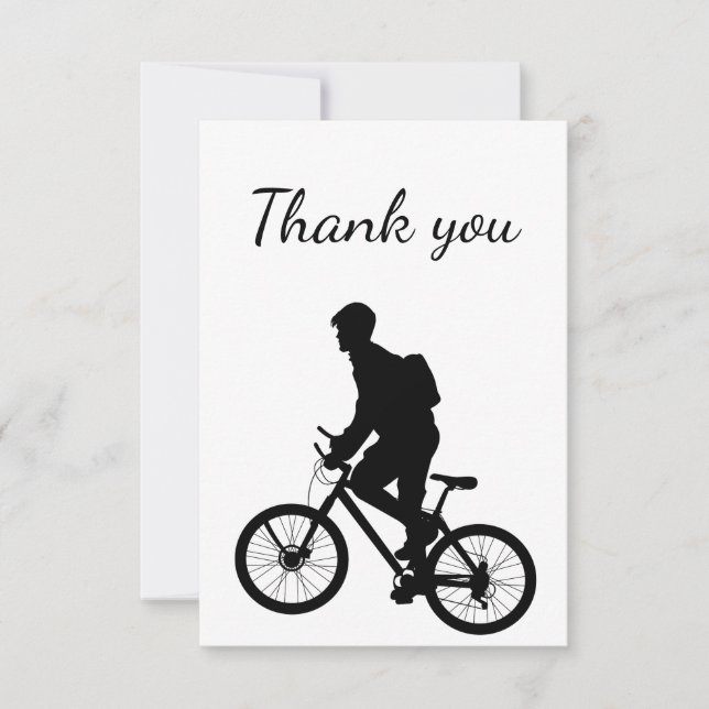 Vielen Dank für Ihre Bike-Bike-Fahrrad-Silhouette Dankeskarte (Vorderseite)