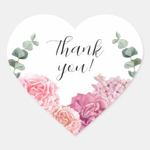 Vielen Dank für Ihre Blume Herz-Aufkleber