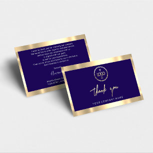 Vielen Dank für Ihre Business Insert Logo Gold Nav Visitenkarte