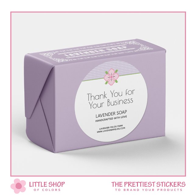 Vielen Dank für Ihre Business Lavender Soap Runder Aufkleber (Von Creator hochgeladen)