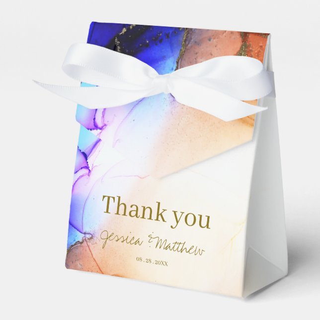 Vielen Dank für Ihre einzigartige Blue Orange Wedd Geschenkschachtel (Vorderseite)