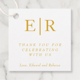 Vielen Dank für Ihre elegante Gold White Monogram Geschenkanhänger