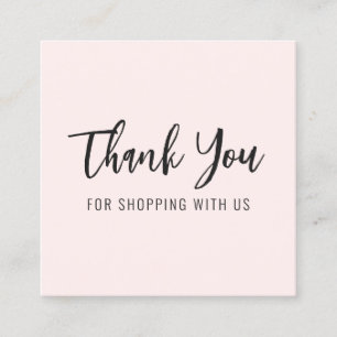 Vielen Dank für Ihre elegante, moderne Pink Square Quadratische Visitenkarte