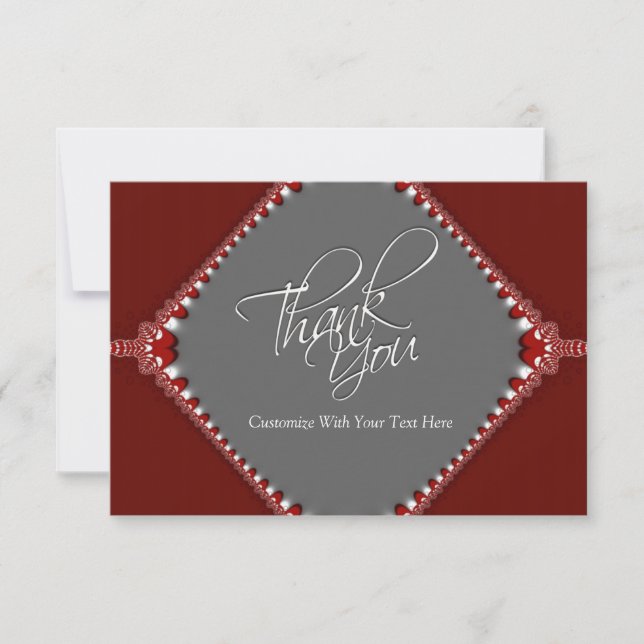 Vielen Dank für Ihre elegante Red & Gray Note Einladung (Vorderseite)