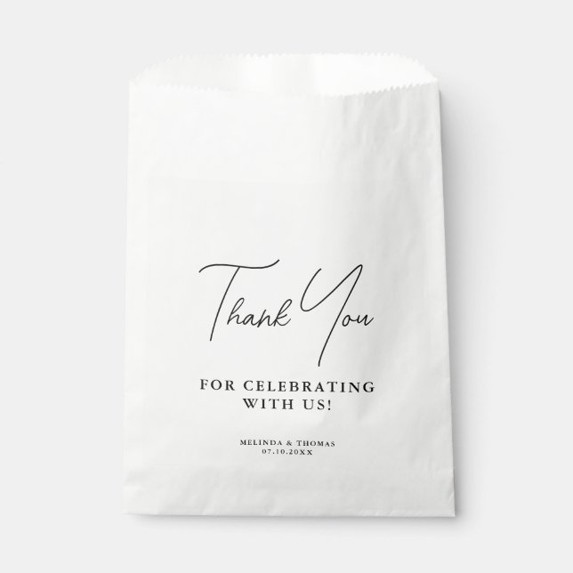 Vielen Dank für Ihre Feier mit uns Hochzeit Geschenktütchen (Vorderseite)