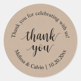Vielen Dank für Ihre Feier mit uns Wedding Sticker