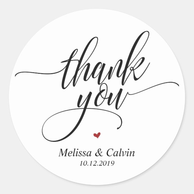Vielen Dank für Ihre Feier mit uns Wedding Sticker (Vorderseite)