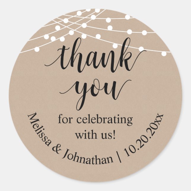 Vielen Dank für Ihre Feier mit uns Wedding Sticker (Vorderseite)