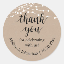 Vielen Dank für Ihre Feier mit uns Wedding Sticker