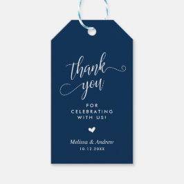 Vielen Dank für Ihre Feier, Navy Blue, Wedding Geschenkanhänger