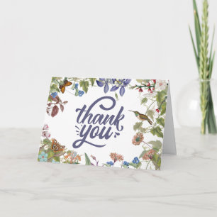 Vielen Dank für Ihre Floral Hummingbird & Butterfl Karte