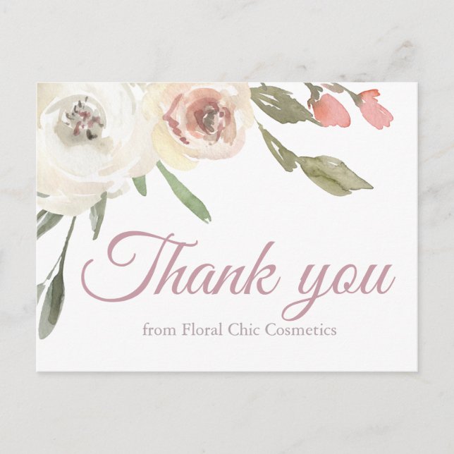 Vielen Dank für Ihre florale Boutique Custom Postkarte (Vorderseite)