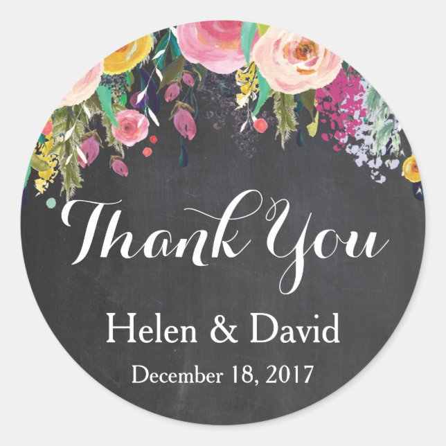 Vielen Dank für Ihre Gastgeschenk Hochzeit Sticker (Vorderseite)