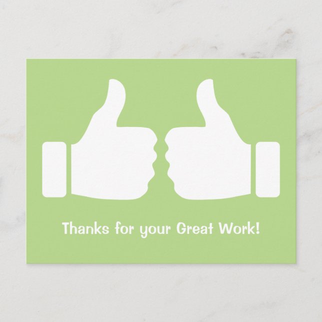 Vielen Dank für Ihre großartige Arbeit Postkarte (Vorderseite)