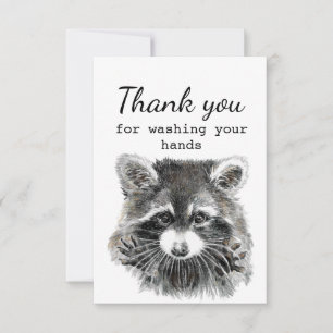 Vielen Dank für Ihre Hände waschen Spaß Raccoon Ar Dankeskarte