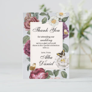 Vielen Dank für Ihre Hochzeit Bloom Floral Blume B Dankeskarte