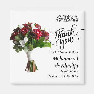 Vielen Dank für Ihre Hochzeit Bouquet Blume Nikah  Magnet
