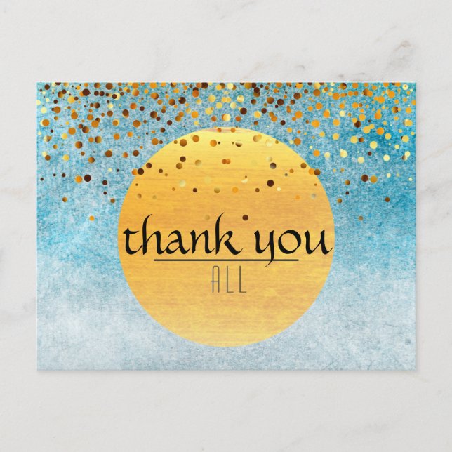 Vielen Dank für Ihre Hochzeit Confetti Glitzer Sky Postkarte (Vorderseite)