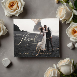 Vielen Dank für Ihre Hochzeit Custom Foto Squared Mitteilungskarte