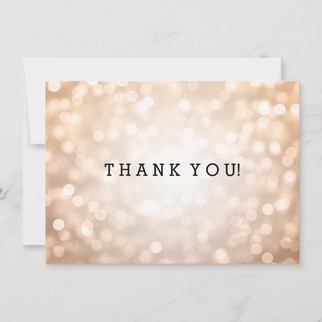 Vielen Dank für Ihre Hochzeit Hinweis Copper Glitz Einladung (Vorderseite)
