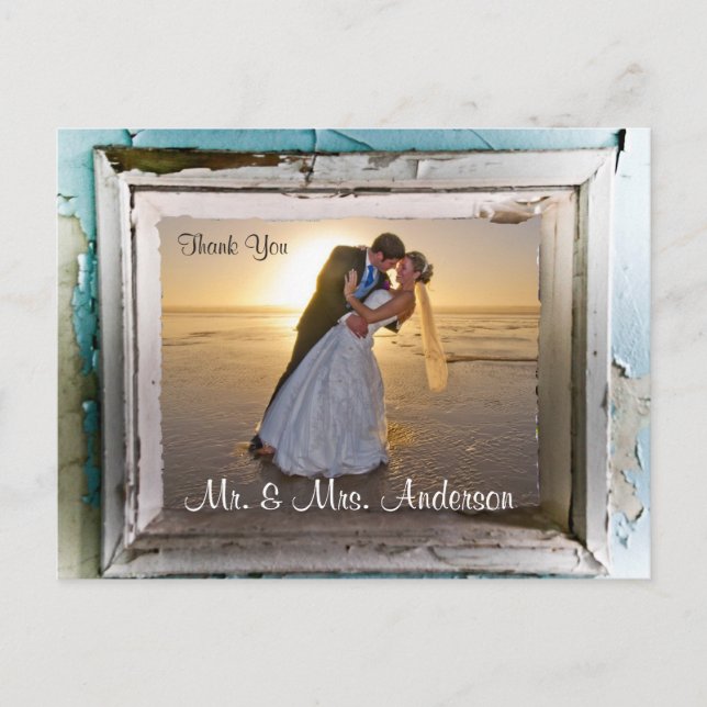 Vielen Dank für Ihre Hochzeit Postcard Unique Fram Postkarte (Vorderseite)