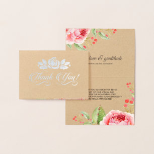 Vielen Dank für Ihre Hochzeit romantische Rose Lux Folienkarte