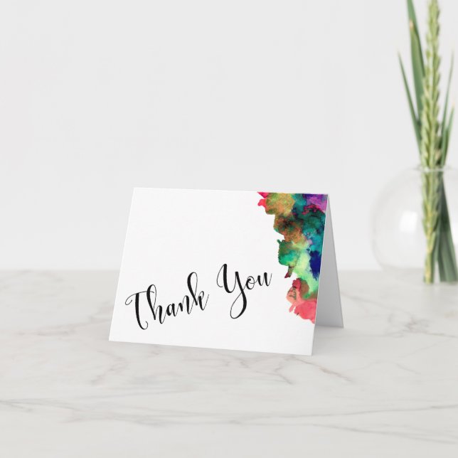 Vielen Dank für Ihre Hochzeit Schwarz Art farbenfr Dankeskarte (Vorderseite)