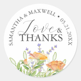 Vielen Dank für Ihre Hochzeit Sticker Wasserfarbe