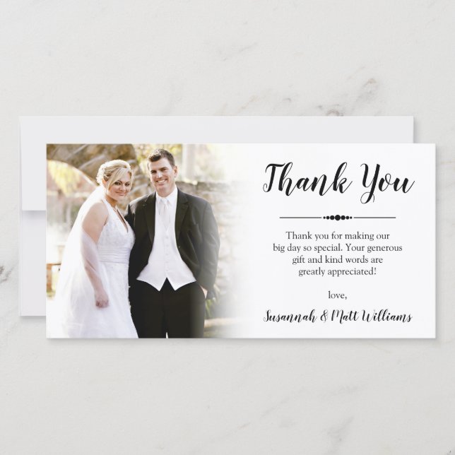 Vielen Dank für Ihre Hochzeit und Ihr Foto Dankeskarte (Vorderseite)