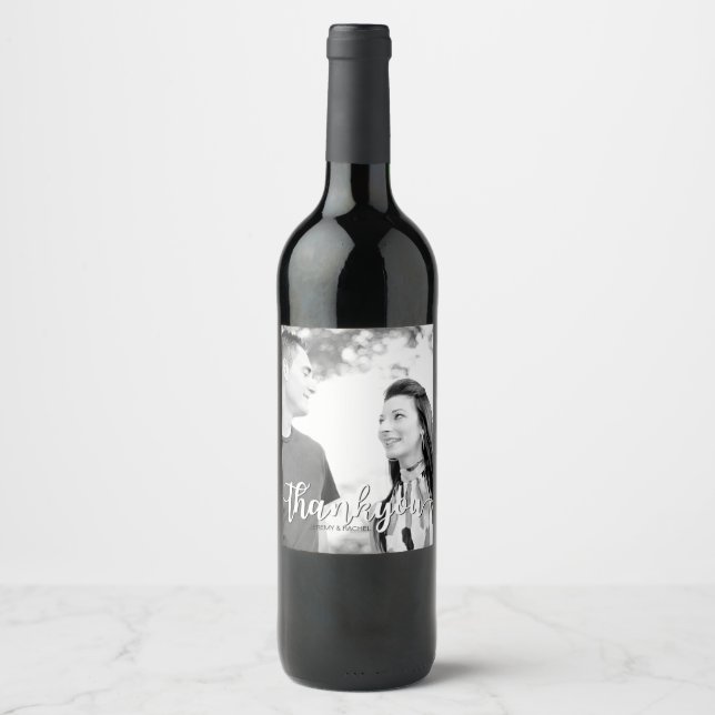 Vielen Dank für Ihre Hochzeit Wein Flaschen Labels Weinetikett (Vorderseite)