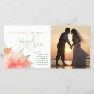 Vielen Dank für Ihre Hochzeitfotokarte - Orange Ic Dankeskarte