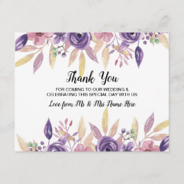 Vielen Dank für Ihre Hochzeitskarte Lavender Flora Einladung