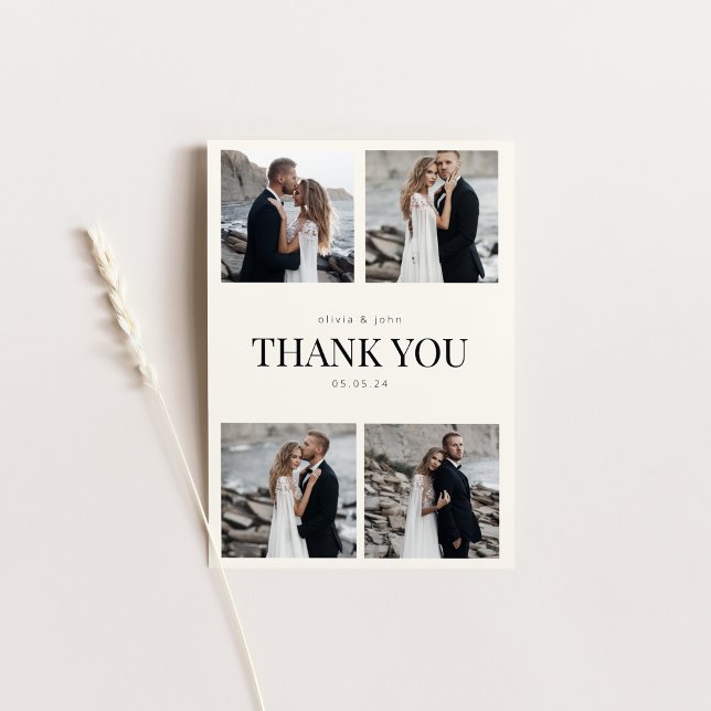 Vielen Dank für Ihre Hochzeitskarte mit Fotos Einladung (Von Creator hochgeladen)