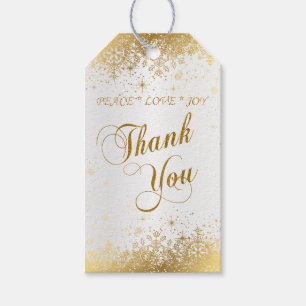 Vielen Dank für Ihre Hübsche Weiße Satin und Gold Geschenkanhänger